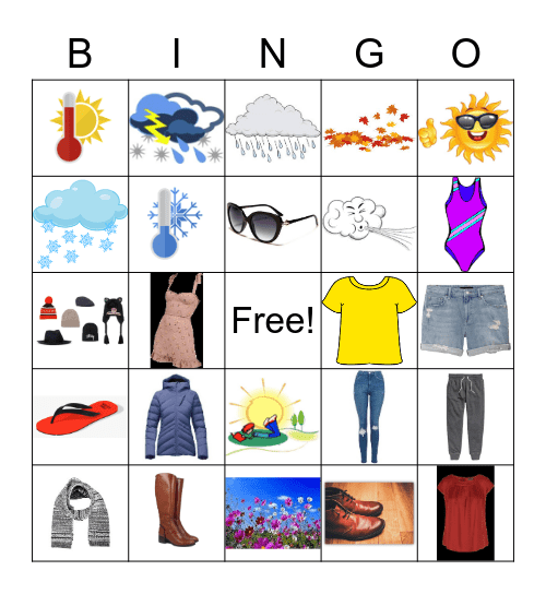 What should I wear? Bingo Card