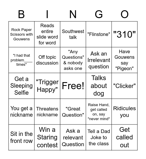 Gouwens Bingo Card