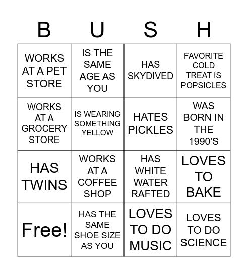 FIND ♡ THE ♡ GUEST Bingo Card