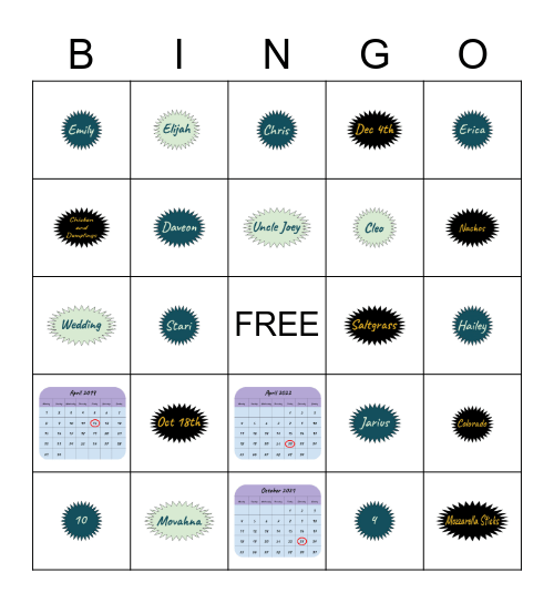 Wedding BINGO Card