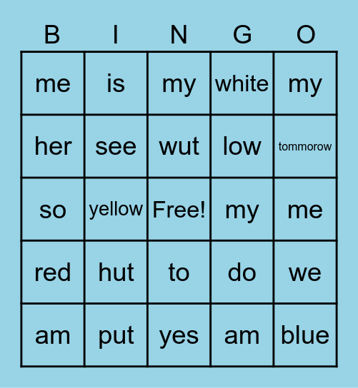 Test Bingo Card