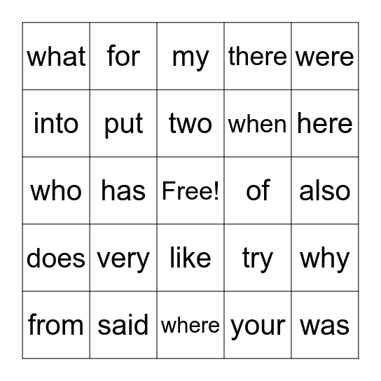 Bingo Card