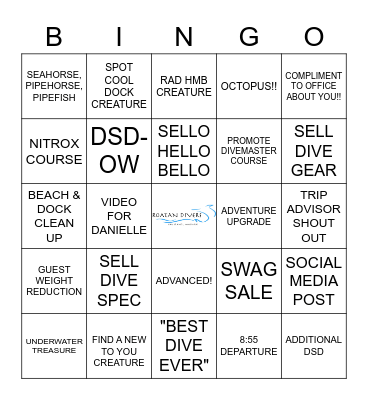 ROATAN DIVERS BINGO! Bingo Card