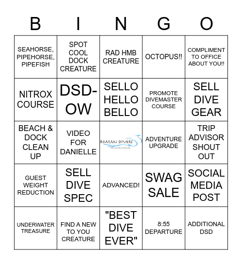 ROATAN DIVERS BINGO! Bingo Card