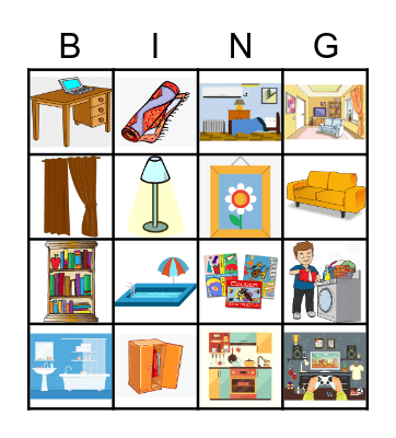 Furniture/Rooms of a House Bingo Card