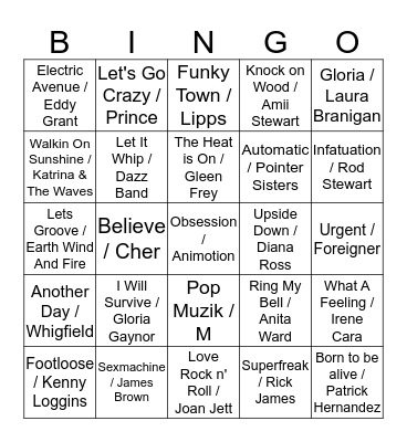 BINGO DISCO Bingo Card