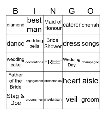 Bride-to-be Alicia Bingo Card