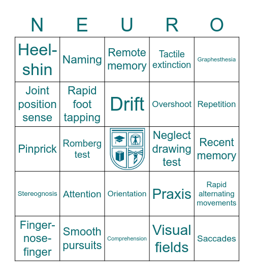 NEUROEXAMS Bingo Card