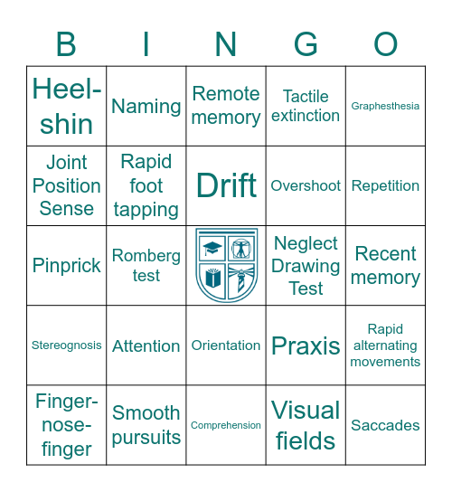 NEUROSCIENCE  NEUROEXAMS Bingo Card