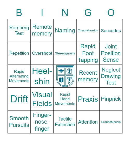 NEUROSCIENCE NEUROEXAMS Bingo Card