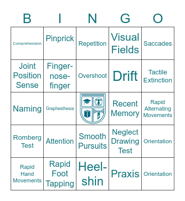 NEUROSCIENCE NEUROEXAMS Bingo Card