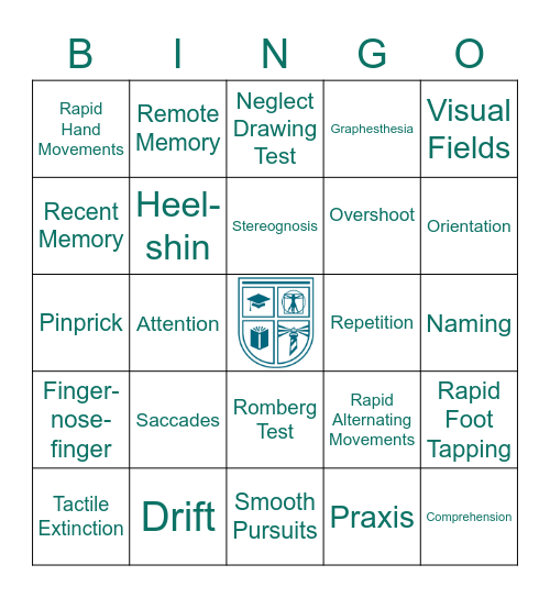 NEUROSCIENCE NEUROEXAMS Bingo Card