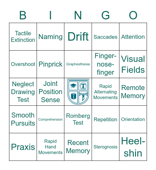 NEUROSCIENCE NEUROEXAMS Bingo Card