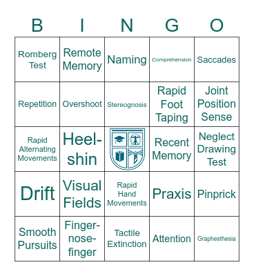 NEUROSCIENCE NEUROEXAMS Bingo Card