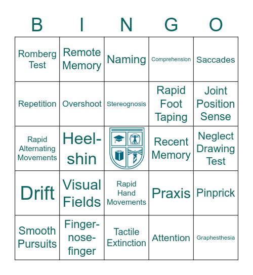 NEUROSCIENCE NEUROEXAMS Bingo Card