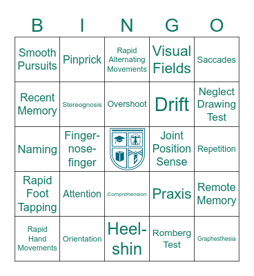 NEUROSCIENCE NEUROEXAMS Bingo Card