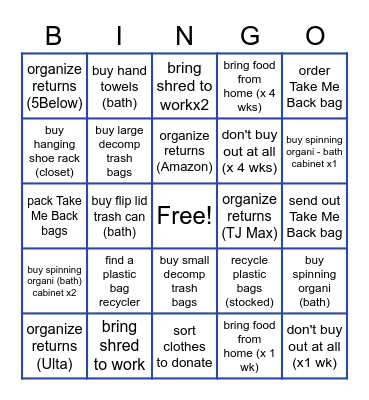 JANUARY Eco-Bingo! Bingo Card