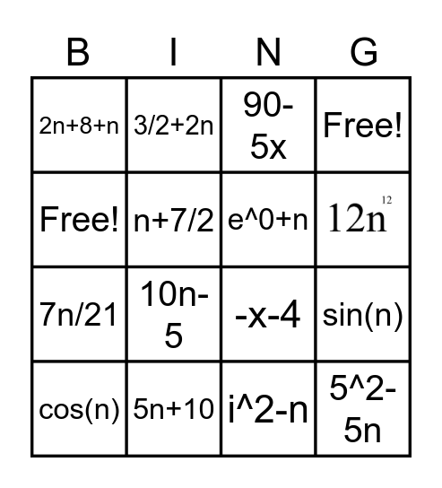 Make it zero Bingo Card