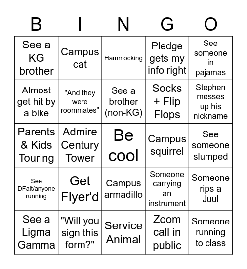 Bing Bong by Stephen Chang Bingo Card