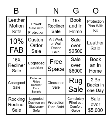 LA-Z-BOY BINGO Card