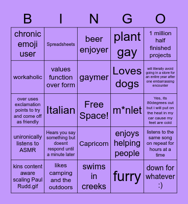 Log Bingo Card
