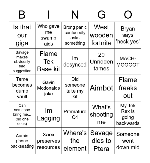 TPM Party Fob Bingo Card