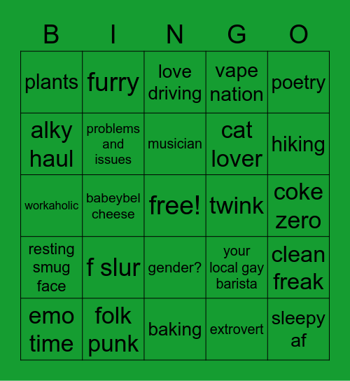 nick the crust punk horse Bingo Card