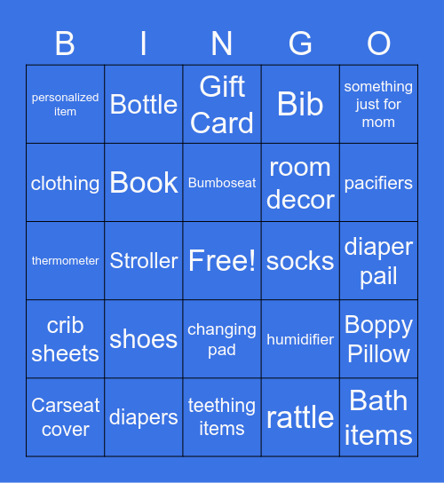 We Can Bearly Wait Baby Shower Bingo Card