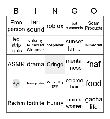 FYP Bingo Card