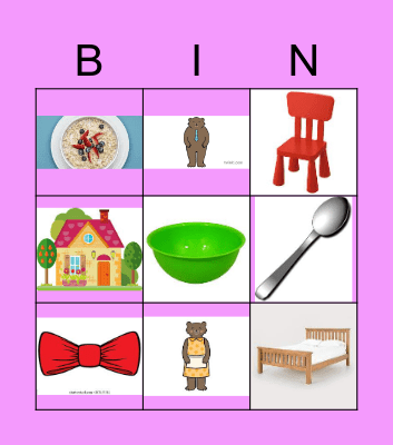 Cinnín Óir agus na trí Bhéar Bingo Card