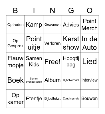 Shamir BINGO Card