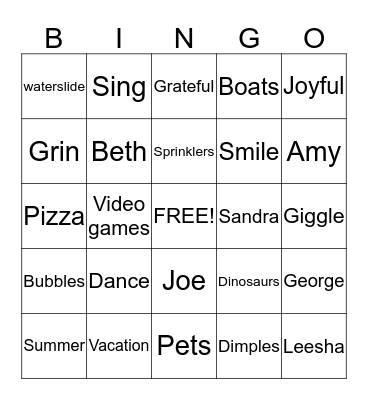 Happy Bingo Card