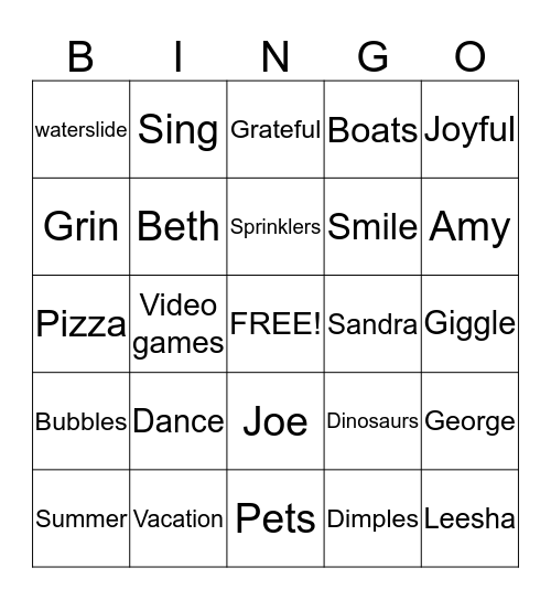 Happy Bingo Card