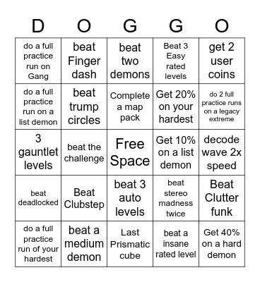 gd bingo Card