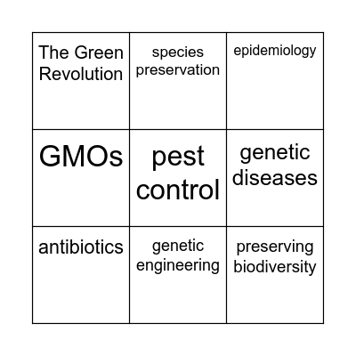 Evolution Bingo 1 Bingo Card