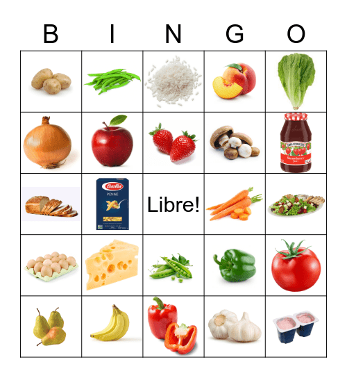 La Nourriture Bingo Card