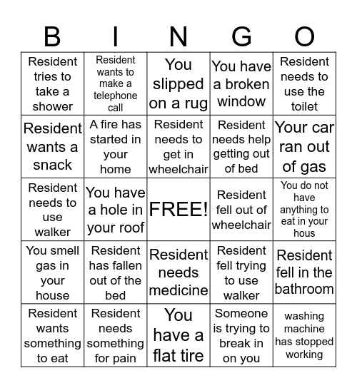 Problem Solving Bingo Card