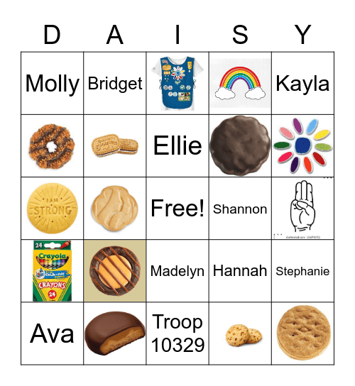 Troop 10329 Daisy Bingo Card