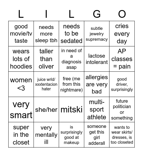 lilgo Bingo Card