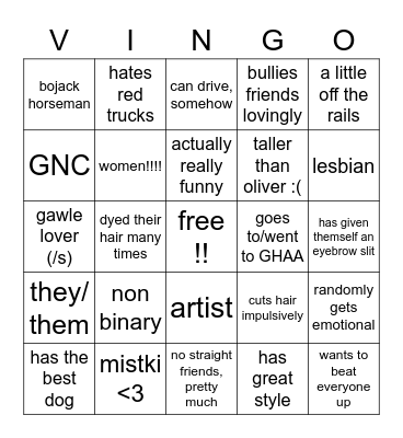 Vingo Bingo Card