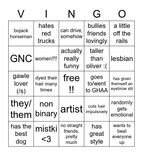 Vingo Bingo Card