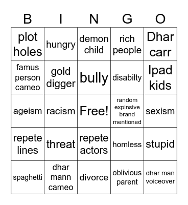 Dhar Mann bingo Card