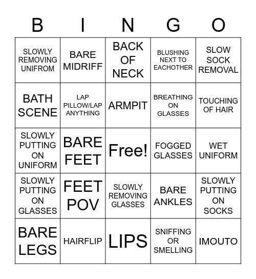 AKEBI-CHAN FANSERVICE BINGO Card