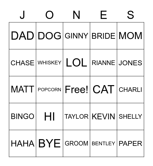 HAWAIIAN Bingo Card