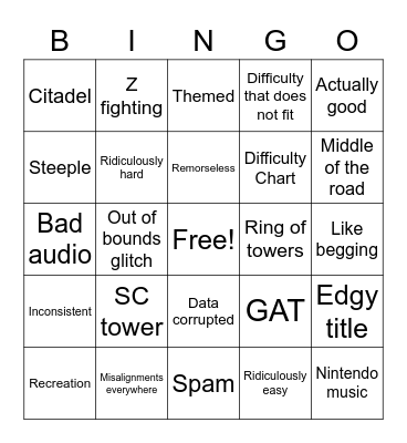 The Tower Creator Bingo Card