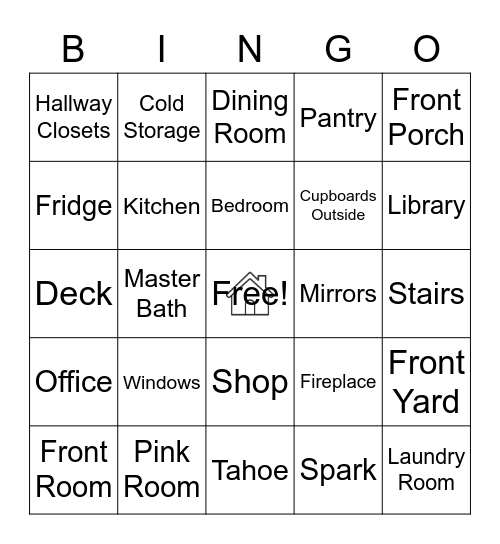 Bedrock House Bingo Card