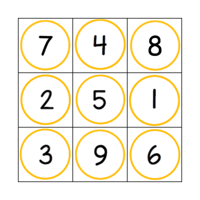 Number Bingo Card