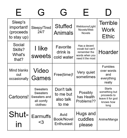 E Bingo Card