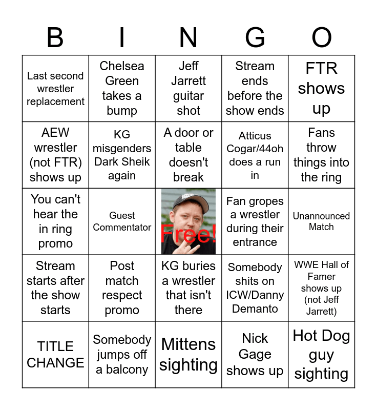 GCW Hammerstein Bingo Card