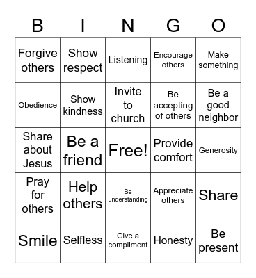 Love Others Bingo Card